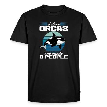 Funny Orca - Men's Premium Organic T-Shirt - black - Front - Nico (187cm)