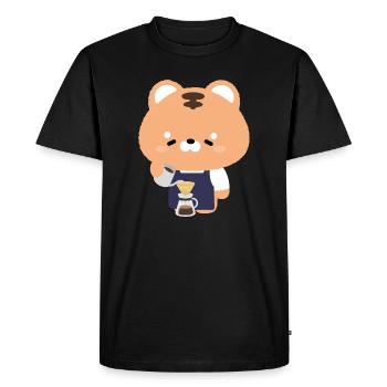 Tiger Barista Coffee  - Men's Premium Organic T-Shirt - black - Front - Nico (187cm)