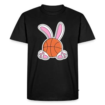Design de lapins de basket de Pâques - T-shirt Premium bio Homme - noir - Devant - Nico (187cm)