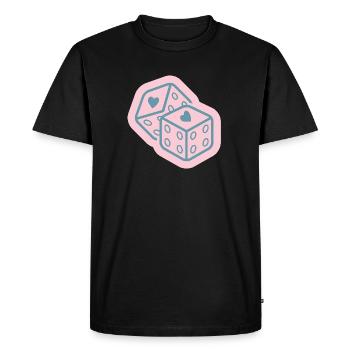 Cube de cœur en rose pastel - T-shirt Premium bio Homme - noir - Devant - Nico (187cm)