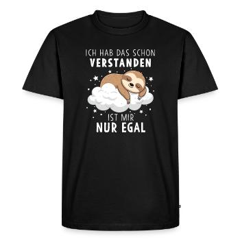 I got that, I just don't care Sloth - Men's Premium Organic T-Shirt - black - Front - Nico (187cm)