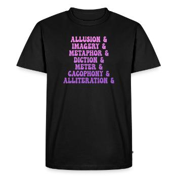 Montage des procédés littéraires - T-shirt Premium bio Homme - noir - Devant - Nico (187cm)