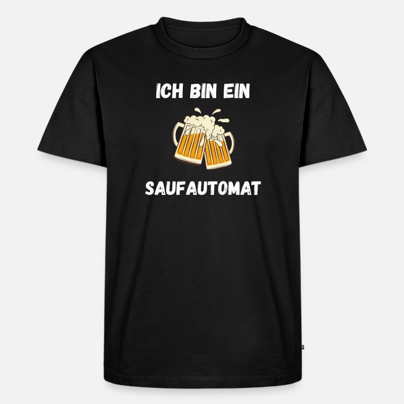 ICH bin ein Saufautomat - Männer Premium Bio T-Shirt - Schwarz