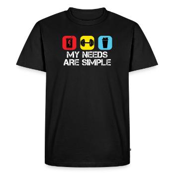 Salle de sommeil et protéines - T-shirt Premium bio Homme - noir - Devant - Nico (187cm)