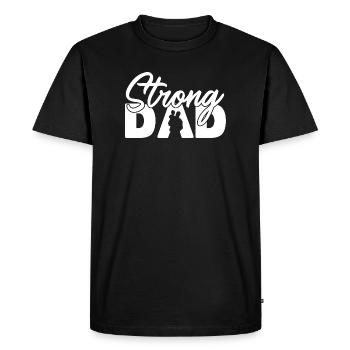 Silhouette de père fort Paternité Parentalité - T-shirt Premium bio Homme - noir - Devant - Nico (187cm)