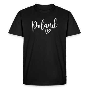 Amour des femmes du cœur de Pologne - T-shirt Premium bio Homme - noir - Devant - Nico (187cm)
