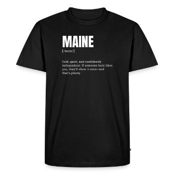 Maine Bold Typo Contrast - Men's Premium Organic T-Shirt - black - Front - Nico (187cm)