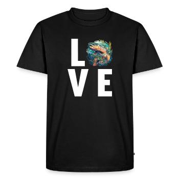 Saumon Saumon - T-shirt Premium bio Homme - noir - Devant - Nico (187cm)