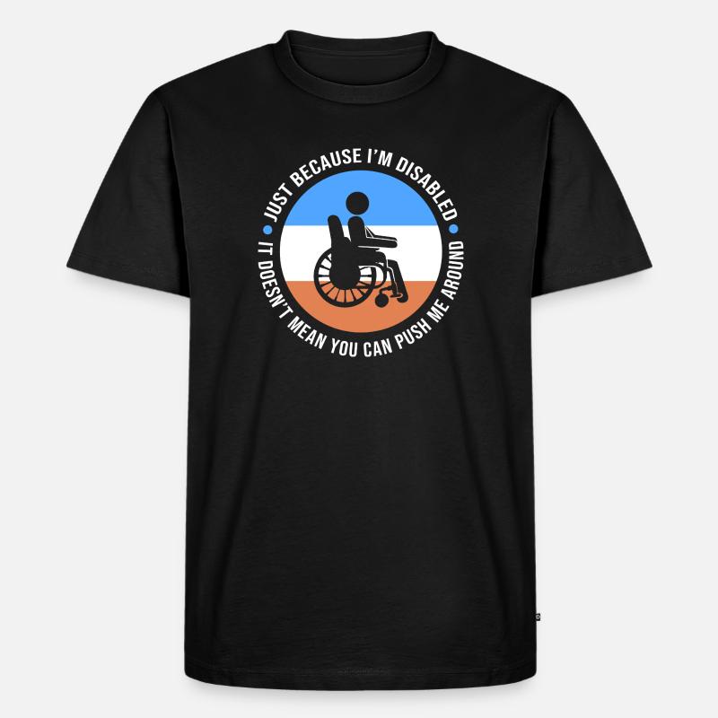 Rollstuhl - Männer Premium Bio T-Shirt - Schwarz
