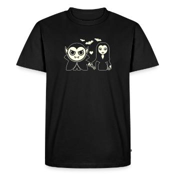 Vampire et Vampire de la Nuit - T-shirt Premium bio Homme - noir - Devant - Nico (187cm)