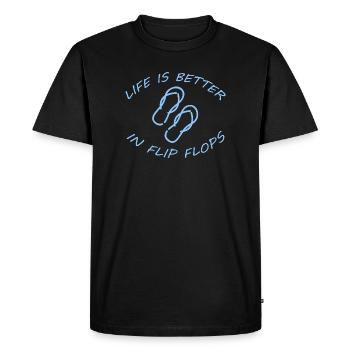 LA VIE EST MEILLEURE EN TONGS - T-shirt Premium bio Homme - noir - Devant - Nico (187cm)