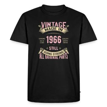 Vintage 1966 toujours en bonne vie - T-shirt Premium bio Homme - noir - Devant - Nico (187cm)