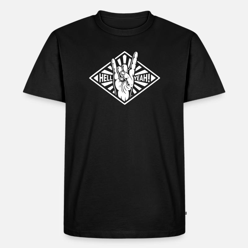 Hell Yeah Hand Gesture - T-shirt Premium bio Homme - noir