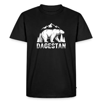 Dagestan Bear Mountain Crest - Men's Premium Organic T-Shirt - black - Front - Nico (187cm)