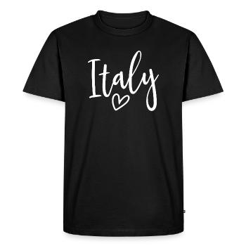 Italie – cœur de femmes, amour pour l’Italie - T-shirt Premium bio Homme - noir - Devant - Nico (187cm)