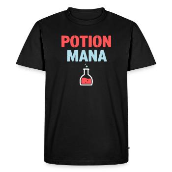 Jeux textuels de potions de mana - T-shirt Premium bio Homme - noir - Devant - Nico (187cm)