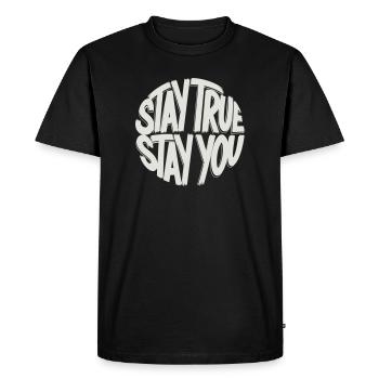 Reste fidèle, reste toi-même - T-shirt Premium bio Homme - noir - Devant - Nico (187cm)