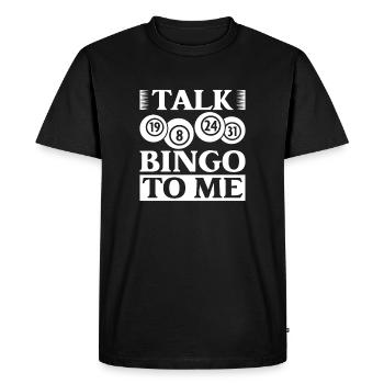 Joueur de bingo parle Bingo Me Bingo Bingo - T-shirt Premium bio Homme - noir - Devant - Nico (187cm)