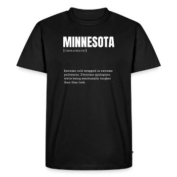 Chemise Humour Froid du Minnesota - T-shirt Premium bio Homme - noir - Devant - Nico (187cm)