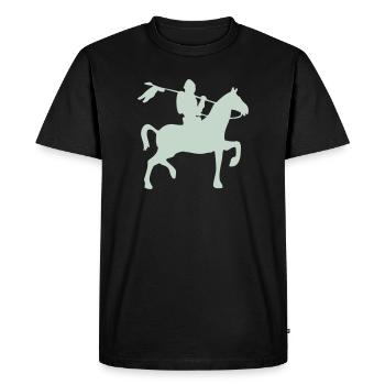 Chevalier guerrier à cheval - T-shirt Premium bio Homme - noir - Devant - Nico (187cm)