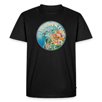 Sorrente, Italie, Paradis Méditerranéen, Art de voyage - T-shirt Premium bio Homme - noir - Devant - Nico (187cm)