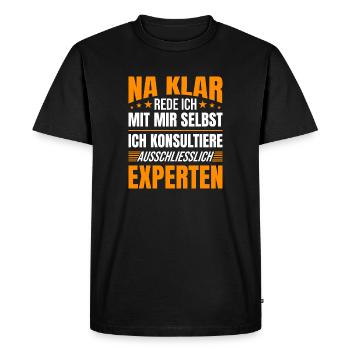 Self-Discussion Saying Expert Opinion - Men's Premium Organic T-Shirt - black - Front - Nico (187cm)