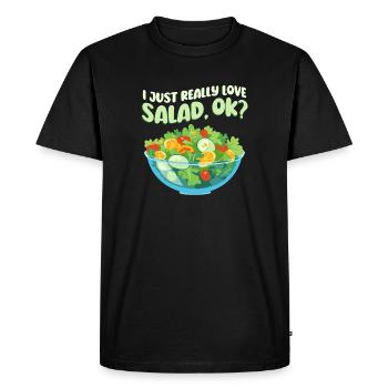 J’adore la salade - T-shirt Premium bio Homme - noir - Devant - Nico (187cm)