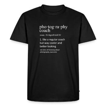 Définition du coach photo - T-shirt Premium bio Homme - noir - Devant - Nico (187cm)