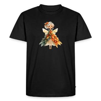 Magie d’automne de la Fée de la Forêt - T-shirt Premium bio Homme - noir - Devant - Nico (187cm)