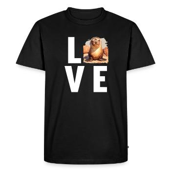 Lions de mer Lion de mer - T-shirt Premium bio Homme - noir - Devant - Nico (187cm)