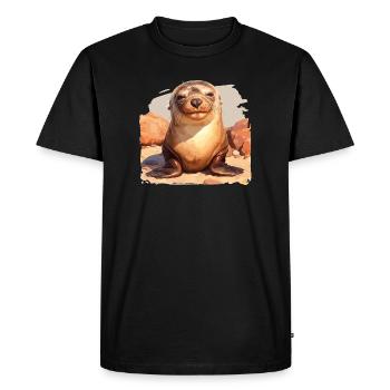 Lions de mer Lion de mer - T-shirt Premium bio Homme - noir - Devant - Nico (187cm)