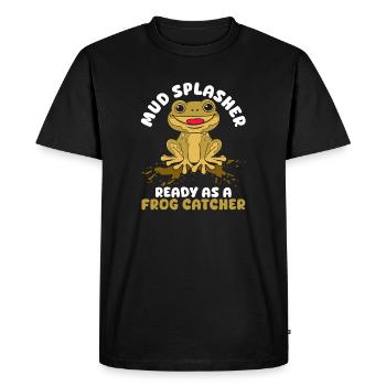 Frog Catcher Mud Splasher Frog - Men's Premium Organic T-Shirt - black - Front - Nico (187cm)