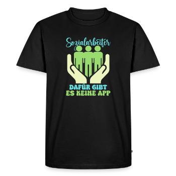 Travailleur social Il n’existe pas d’application sociale pour cela - T-shirt Premium bio Homme - noir - Devant - Nico (187cm)