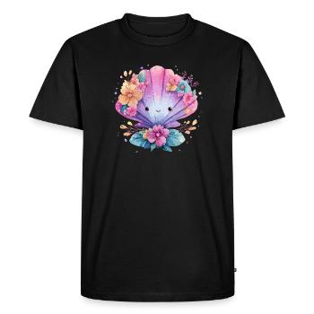 Moule fleurie avec des fleurs joyeuses - T-shirt Premium bio Homme - noir - Devant - Nico (187cm)