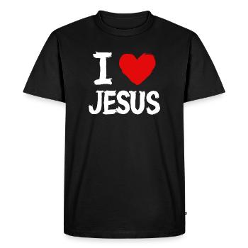 J’aime Jésus - T-shirt Premium bio Homme - noir - Devant - Nico (187cm)