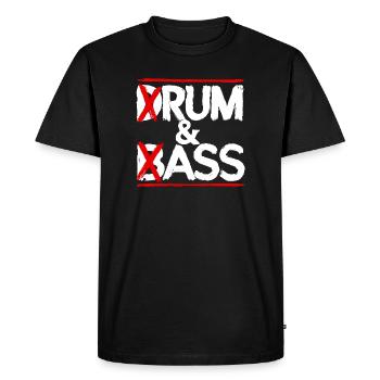Drum & Bass Rum & Ass Funny Drummer - Men's Premium Organic T-Shirt - black - Front - Nico (187cm)