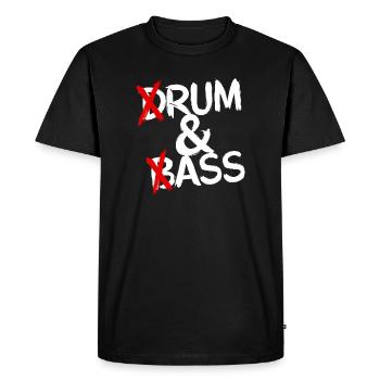 Drum & Bass Rum & Ass Funny Drummer - Men's Premium Organic T-Shirt - black - Front - Nico (187cm)