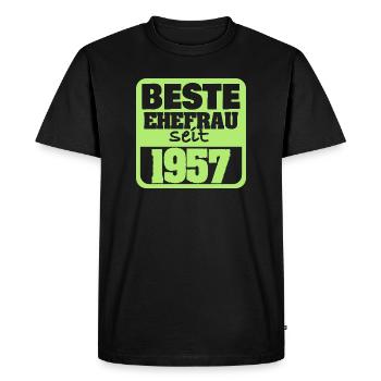 En amour 1957 - T-shirt Premium bio Homme - noir - Devant - Nico (187cm)