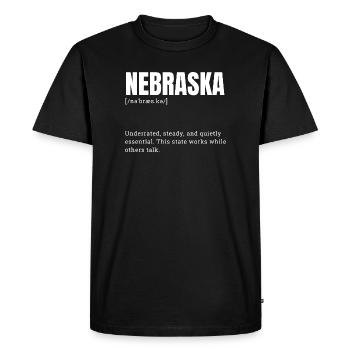 Emblème de faute de frappe en gras du Nebraska - T-shirt Premium bio Homme - noir - Devant - Nico (187cm)
