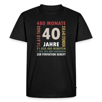 40 Years Anniversary Numbers Typography - Men's Premium Organic T-Shirt - black - Front - Nico (187cm)