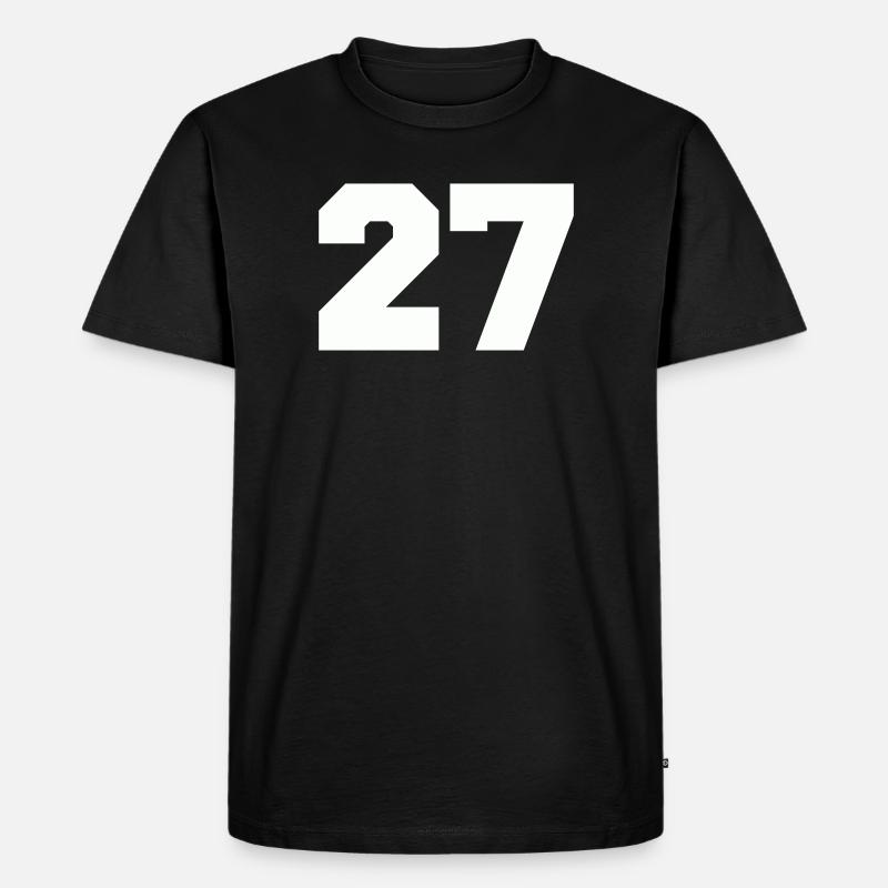 Zahl 27 - Männer Premium Bio T-Shirt - Schwarz