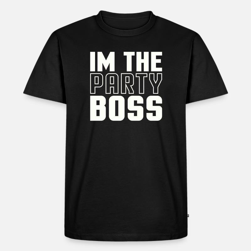 Ich bin der Party Chef - Männer Premium Bio T-Shirt - Schwarz