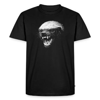 Dark Predator Face Honey Badger - Men's Premium Organic T-Shirt - black - Front - Nico (187cm)