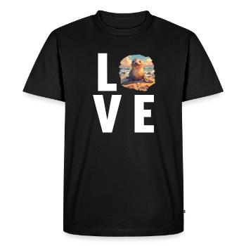 Lions de mer Lion de mer - T-shirt Premium bio Homme - noir - Devant - Nico (187cm)
