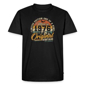 1976 Vintage Vintage Birthday Gift Retro - Men's Premium Organic T-Shirt - black - Front - Nico (187cm)