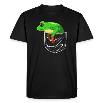 Grenouille Rainette arboricole - T-shirt Premium bio Homme - noir - Devant - Nico (187cm)