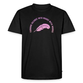 Wortfeder : Le silence devient une voie - T-shirt Premium bio Homme - noir - Devant - Nico (187cm)