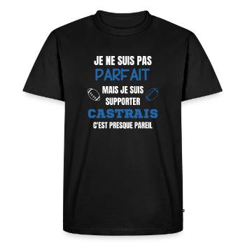 Supporter Rugby Castrais Humour - Men's Premium Organic T-Shirt - black - Front - Nico (187cm)