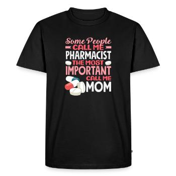 Pharmacien Maman Technicienne en pharmacie Mère - T-shirt Premium bio Homme - noir - Devant - Nico (187cm)