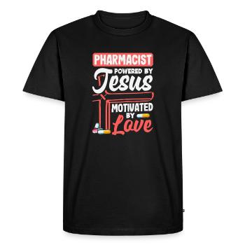 Pharmacien Jésus Pharmacien Christian - T-shirt Premium bio Homme - noir - Devant - Nico (187cm)